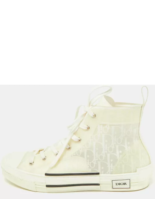 Dior White Mesh and Rubber B23 High Top Sneaker