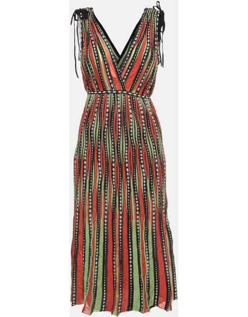 M Missoni Multicolor Patterned Knit Sleeveless Midi Dress