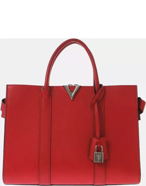 Louis Vuitton Red Monogram Cuir Plume Very Tote M