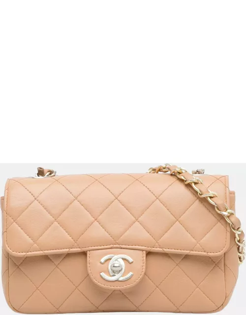Chanel Beige Mini Classic Rectangular Flap Bag