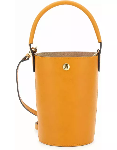 Longchamp xs Epure Yellow Bucket Bag With Embossed Logo In Leather Woman