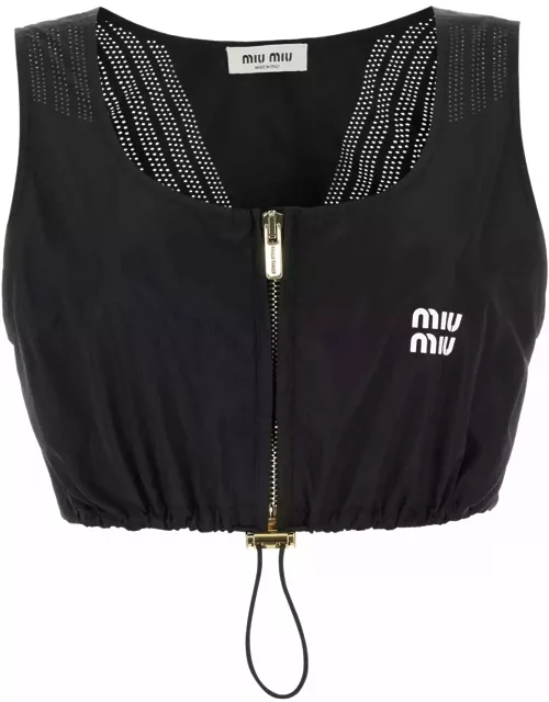 Miu Miu Black Polyester Blend Crop-top