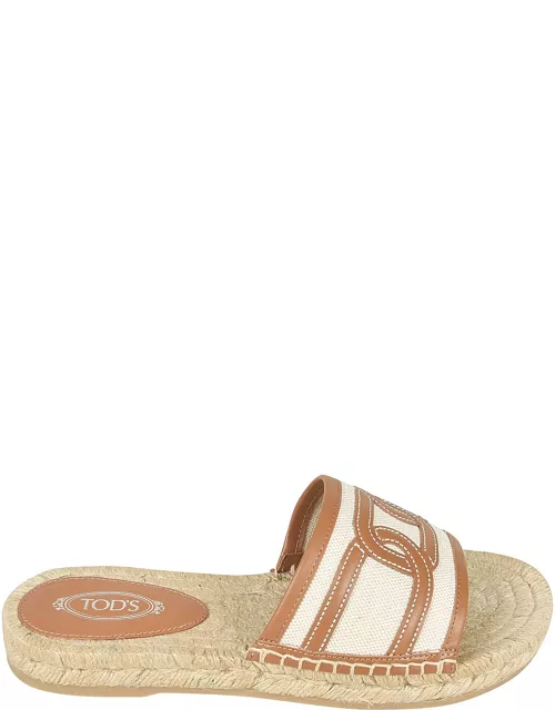 Tod's Catena Patched Rafia Sandal
