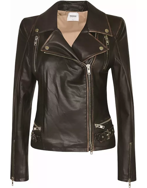 S.W.O.R.D 6.6.44 Fitted Cropped Biker Jacket
