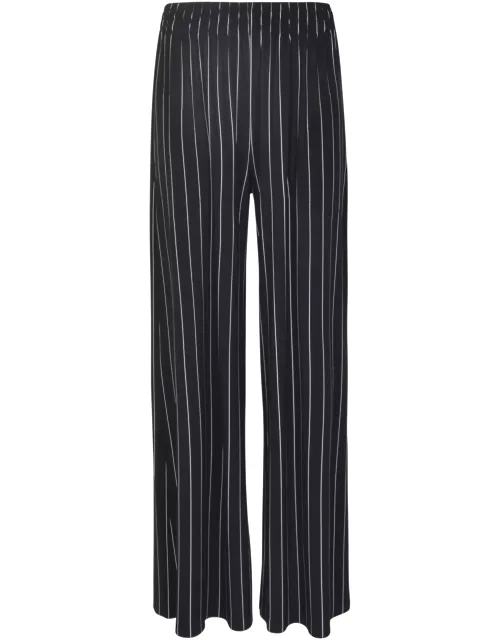 Norma Kamali Elastic Waist Stripe Patterned Trouser