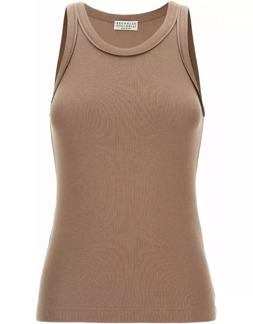 Brunello Cucinelli Stretched Ribbed Jersey Top