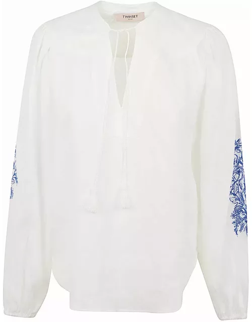 TwinSet Embroidered Long Sleeve Shirt
