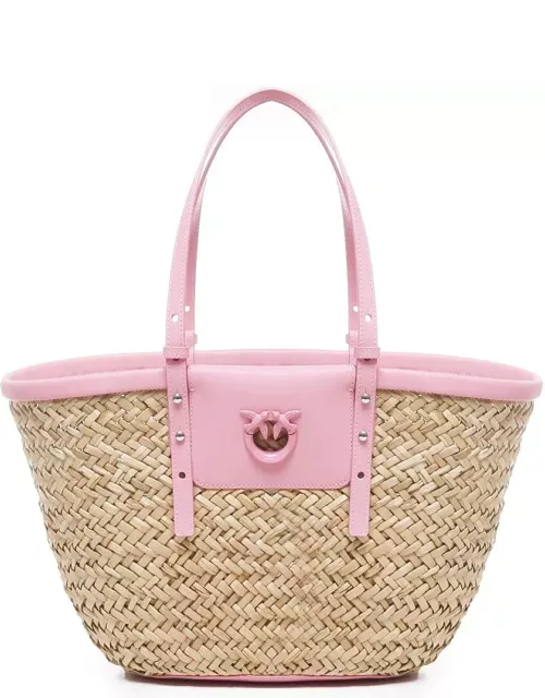 Pinko Love Summer Logo Detailed Tote Bag