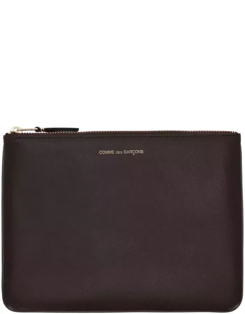 Comme des Garçons Wallet Logo Detailed Zipped Wallet