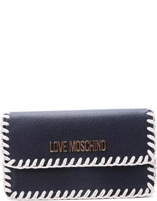 Moschino Whipstitch-trim Chain-linked Shoulder Bag