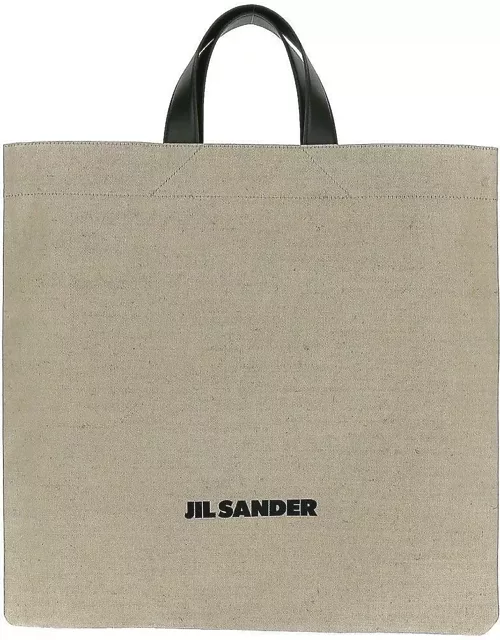 Jil Sander Logo Printed Large Tote Bag