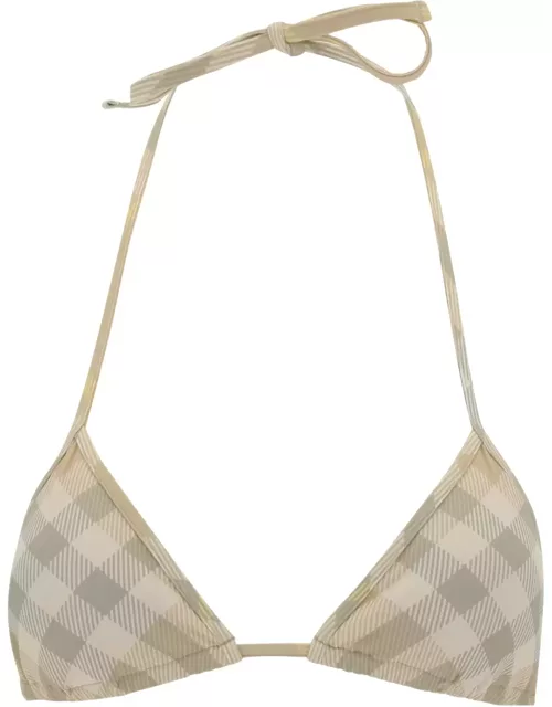 Burberry Checked Halterneck Triangle Bikini Top