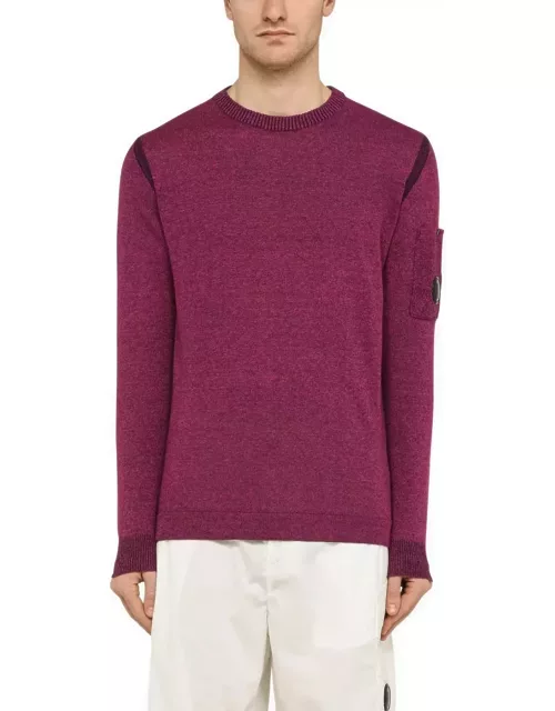 C.P. Company Red Linen-blend Crew-neck Sweater