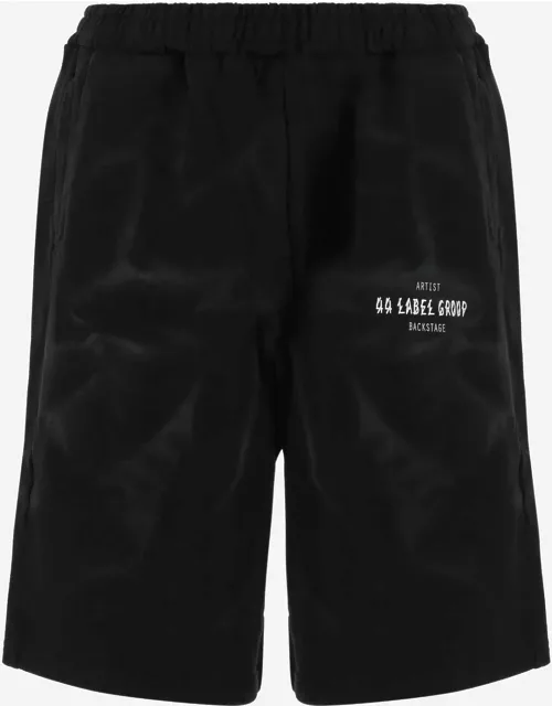 44 Label Group Cotton Bermuda Shorts With Logo Short