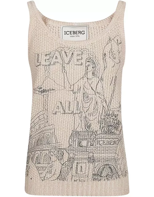 Iceberg Roma Embroidered Knitted Tank Top