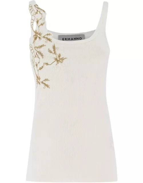 Ermanno Firenze Floral-lace Sleeveless Tank Top