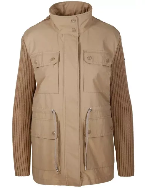 Moncler Knit-panelled Zipped Military Jacket