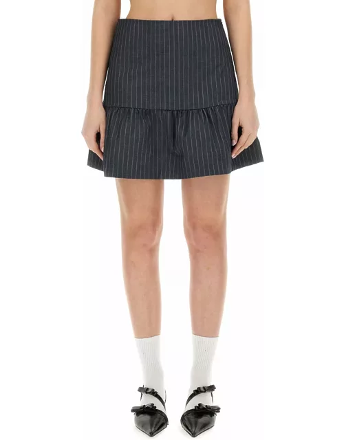 Ganni Flounced Mini Skirt