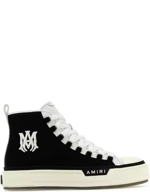 AMIRI Two-tone Canvas And Leather Court Hi Sneaker