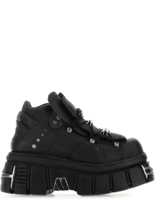 VETEMENTS Black Leather New Rock Sneaker