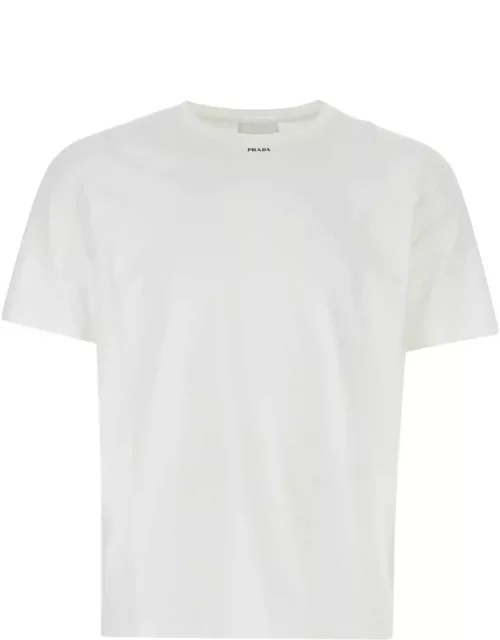 Prada White Stretch Cotton T-shirt