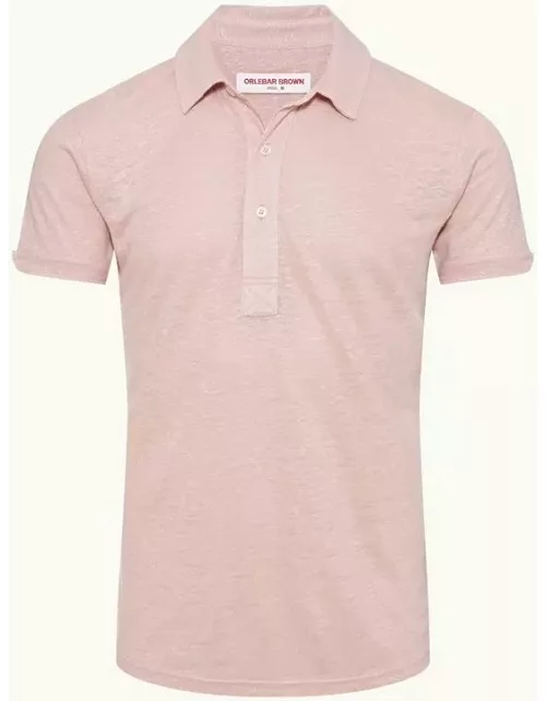 Sebastian Linen - Seashell Pink Tailored Fit Linen Polo Shirt