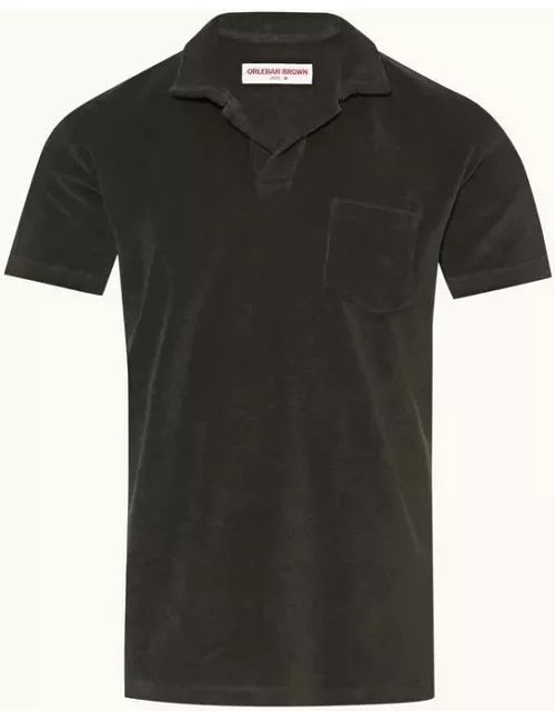 Terry Towelling - Smoked Tea Tailored Fit Organic Cotton Towelling Resort Polo Shirt