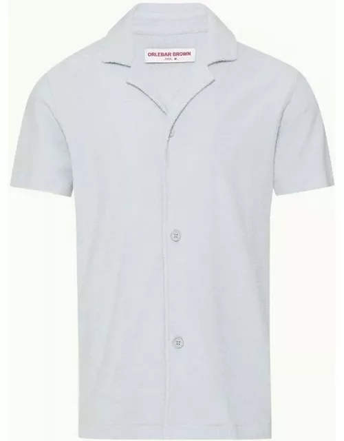 Howell Towelling - Relaxed Fit Capri Collar Cotton Towelling Shirt in Light Sky Pool colour