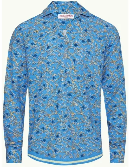 Ridley - Wonder Full Print Classic Collar Relaxed Fit Overhead Shirt in Springfield Blue
