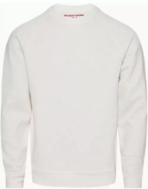 Hudson - Relaxed Fit Crewneck Double-Faced Sweatshirt in White Sand colour