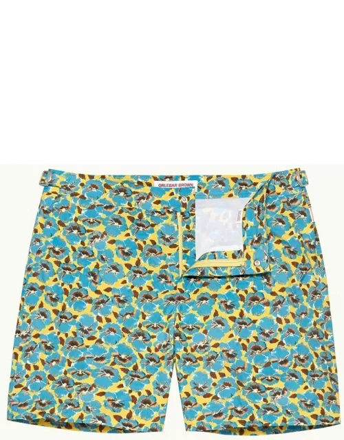 Bulldog - Petal Print Mid-Length Swim Shorts in Lemon Meringue colour
