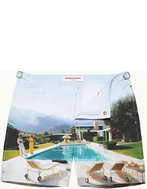 Bulldog - Kaufmann Cocktail Photographic Print Mid-Length Swim Shorts Woven In Italy
