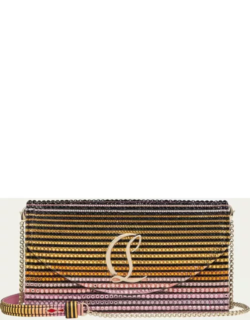 Loubi54 Wallet on Chain in Strass Crepe Satin