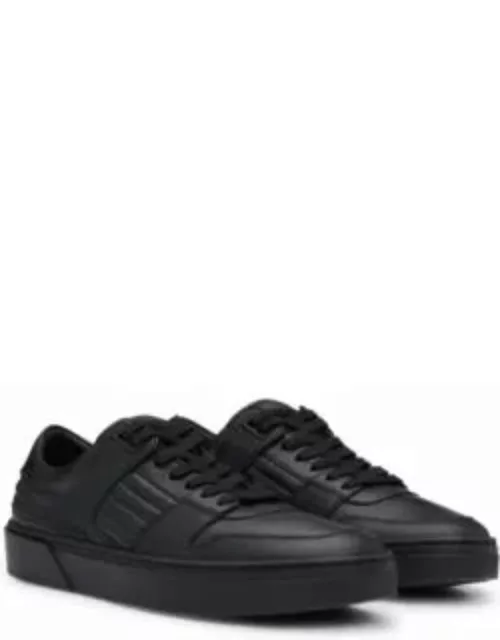 Porsche x BOSS leather trainers with padded details- Black Men's Sneaker