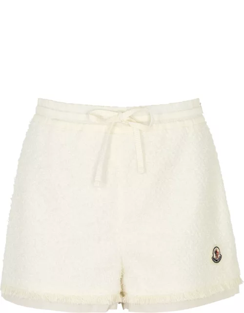 Moncler Logo Bouclé Cotton-blend Shorts - Cream - 38 (UK6 / XS)