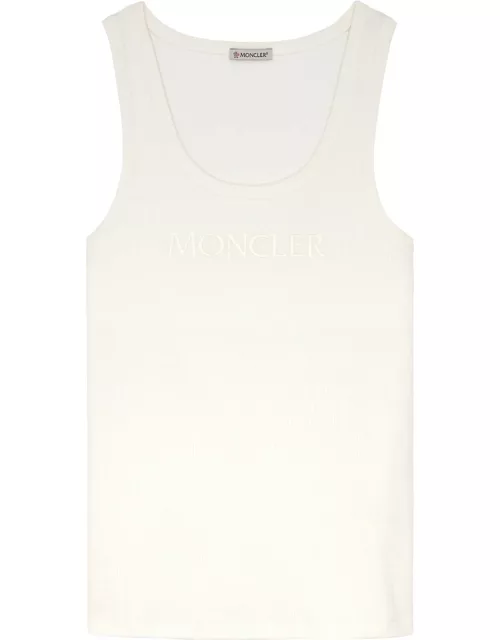 Moncler Logo-embroidered Stretch-cotton Tank - White - M (UK 12 / M)