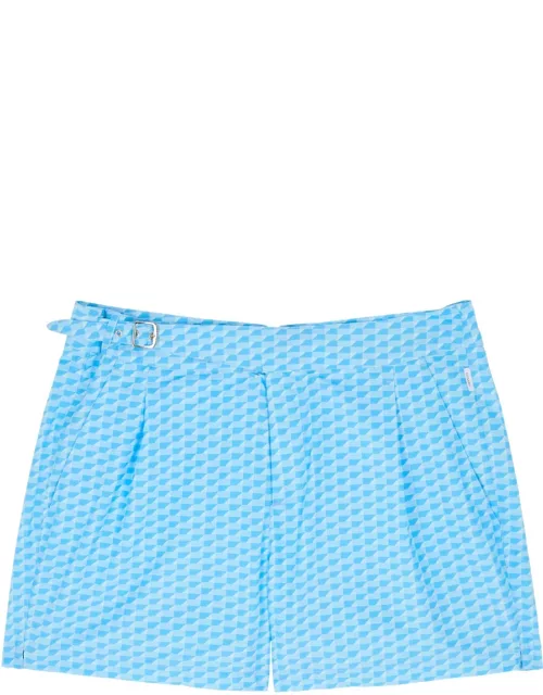 Gusari The London Printed Shell Swim Shorts - Blue