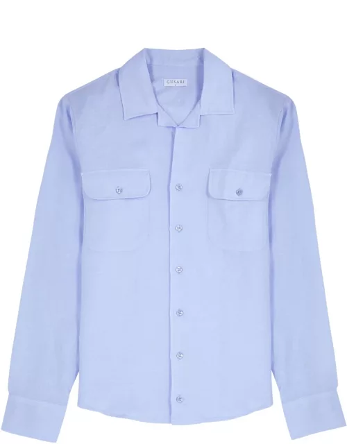 Gusari Safari Linen Shirt - Blue