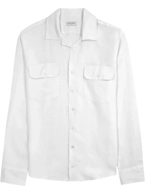 Gusari Safari Linen Shirt - White