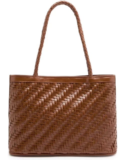 Bembien Ella Woven Leather Tote - Brown