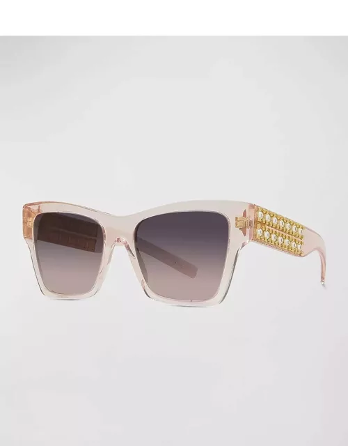 Plumeties Crystal & Acetate Square Sunglasse