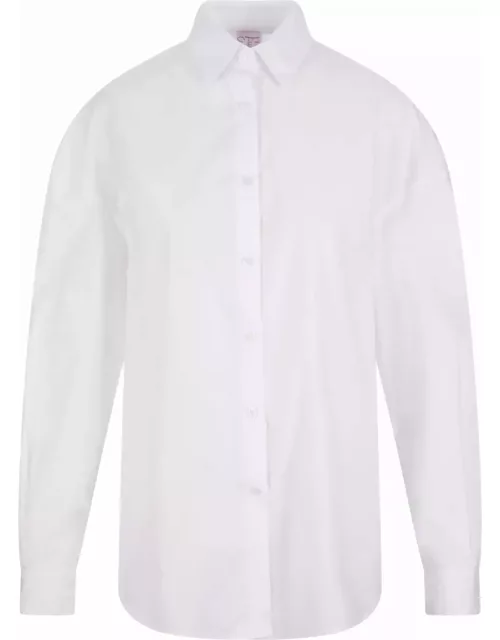 Stella Jean Over Fit Shirt In White Poplin