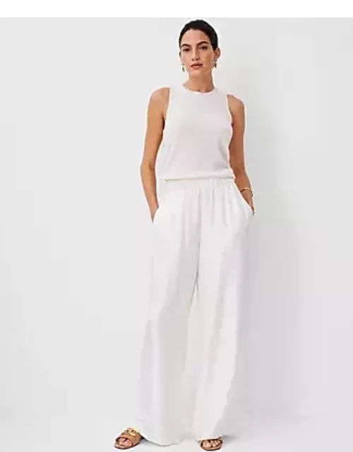 Ann Taylor Studio Collection Easy Palazzo Pants in Silk Twil