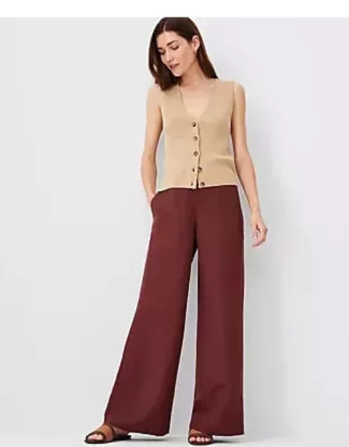Ann Taylor The Pull On Palazzo Pant in Linen Blend