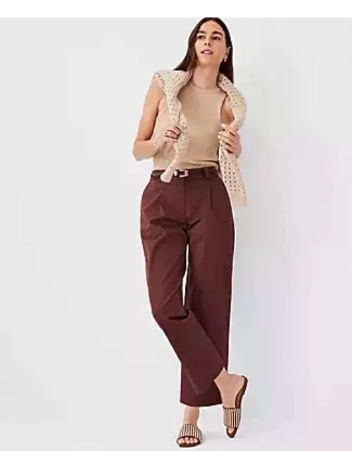 Ann Taylor AT Weekend Relaxed Roll Cuff Straight Pants in Twil