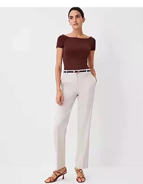 Ann Taylor The Mid Rise Sophia Straight Pant in Linen Blend