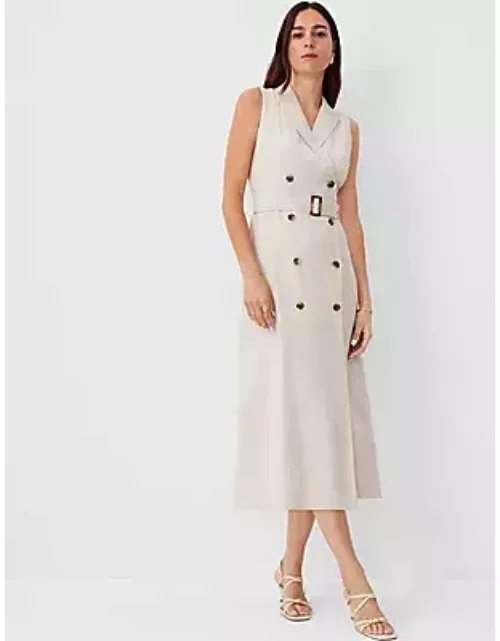 Ann Taylor Double Breasted Belted Midi Dres