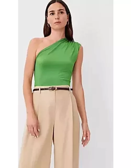 Ann Taylor Ruched One Shoulder Top