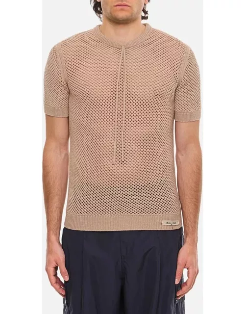 Fendi Herb Dyed Knit T-shirt Beige