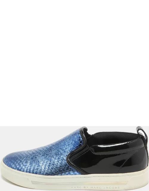 Marc by Marc Jacobs Blue Python Embossed Leather Broome Sneaker